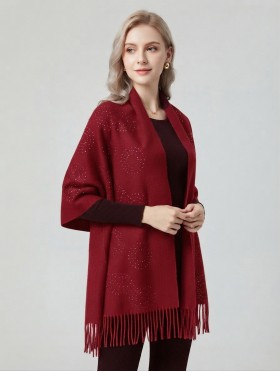 Cashmere Cape W/ Rhinestones